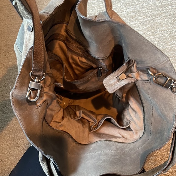 BCBG Grey leather/suede over the shoulder/cross body - Picture 2 of 2